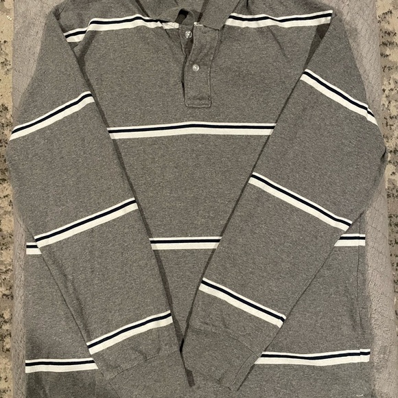 Steve & Barry's Other - Vintage Y2K Steve & Barry's Gray Polo with White and Black Stripes Size XL